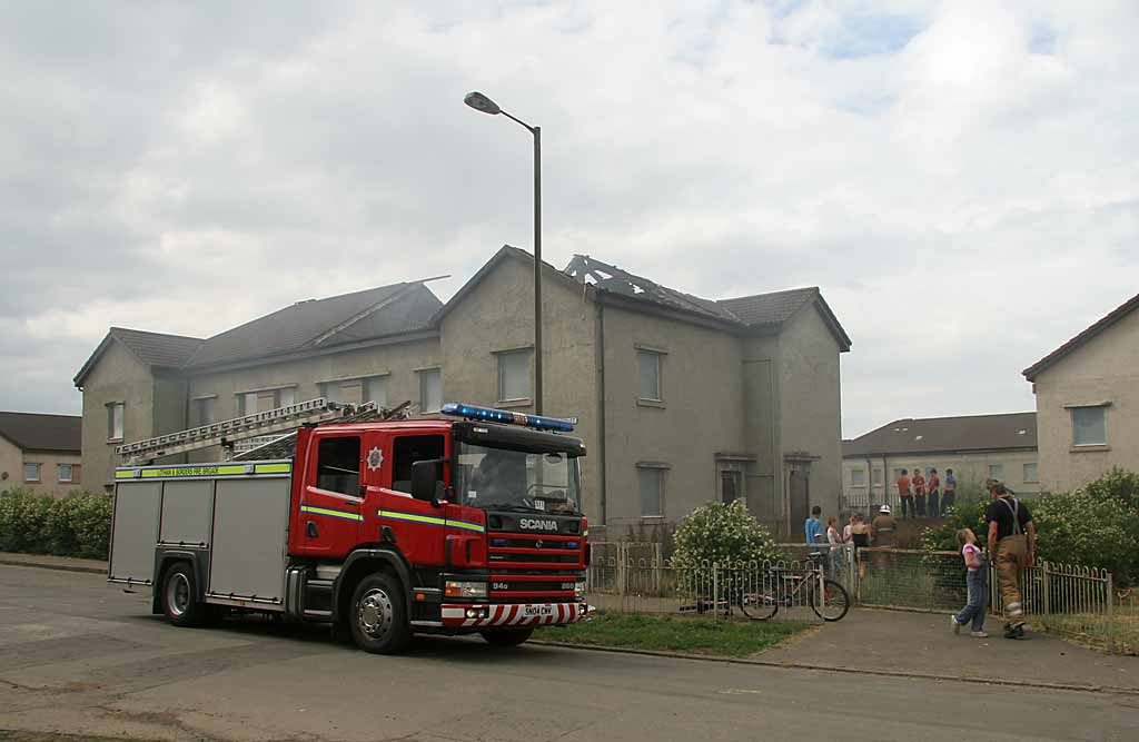 Fire in an empty house at West Pilton Street