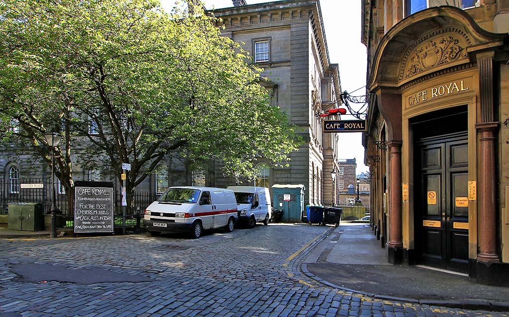 West Register Street  -  Register House, Cafe Royal and Police Box  -  Police Box for sale, May 2012