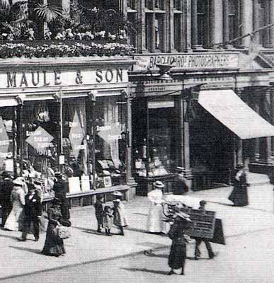 Barclay Bros. studio in Princes Street - Detail from a photograph, probably taken by JCH Balmain