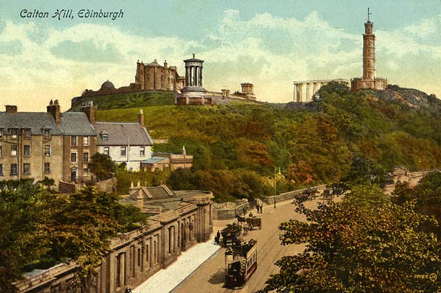Valentine Postcard 5 -  Waterloo Place and Calton Hil