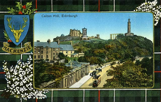 Valentine Postcard 6 -  Waterloo Place and Calton Hil