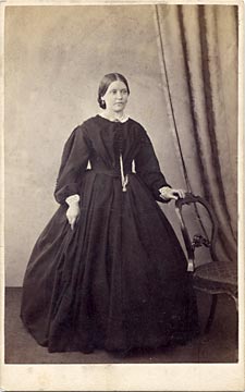 The front of a carte de visite of a lady by John T Croal
