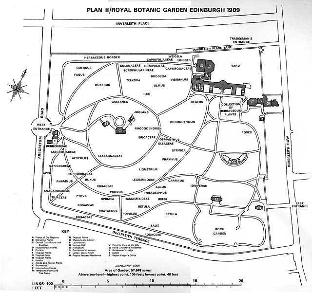 Royal Botanic Garden, Inverleith  -  1909 Map